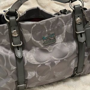 Coach signature silver purse
